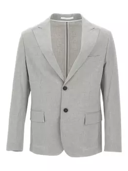Блейзер из крепа Paolo Pecora, серый
