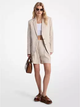 Блейзер из льняного и хлопкового твила Michael Kors, розовый