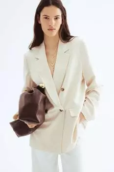 Блейзер из льняной смеси H&M, бежевый