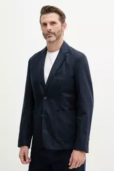 Блейзер из льняной смеси United Colors Of Benetton, темно-синий