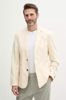 Блейзер из льняной смеси United Colors Of Benetton, бежевый