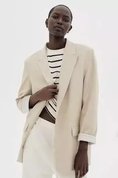 Блейзер из лиоцелл-микса H&M, бежевый