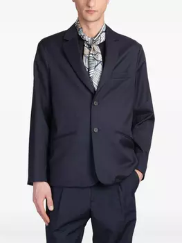 Блейзер из натуральной шерсти Emporio Armani, синий