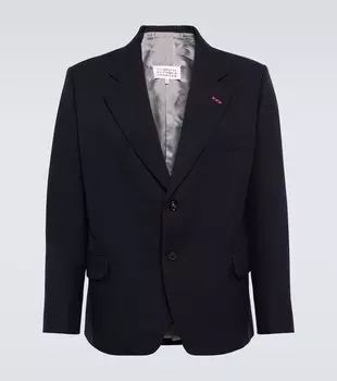 Блейзер из натуральной шерсти Maison Margiela, синий