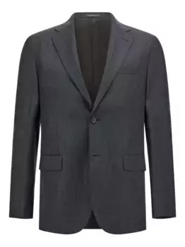 Блейзер из натуральной шерсти с эффектом птичьего глаза Boggi Milano, черный