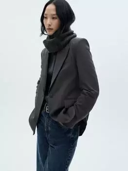 Блейзер из осло Mango, темно-синий