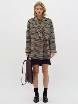 Блейзер из полушерсти в темно- коричневую клетку InWear, коричневый/разноцветный