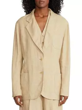 Блейзер из шелка и льна Giuseppina Ralph Lauren, цвет Tan Sage