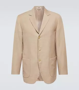 Блейзер из шерсти и мохера Auralee, бежевый