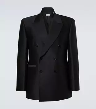 Блейзер из шерсти и шелка Burberry, черный