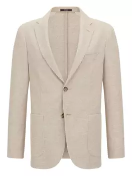 Блейзер из смеси льна и хлопка Boggi Milano, нейтральный