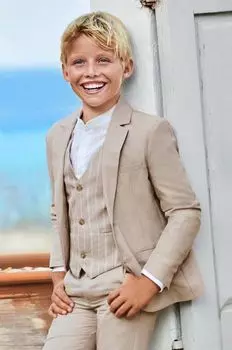 Блейзер из смесового льна для детей Mayoral, серый