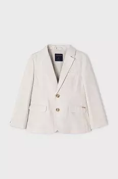 Блейзер из смесового льна для детей Mayoral, бежевый