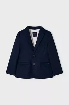 Блейзер из смесового льна для детей Mayoral, темно-синий