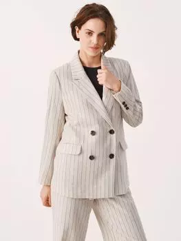 Блейзер из смесового льна в тонкую полоску Part Two, разноцветный