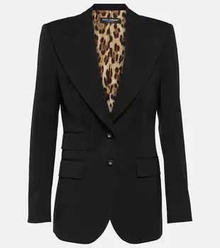 Блейзер из смесовой шерсти Dolce&Gabbana, черный