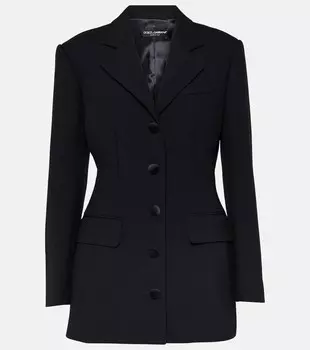 Блейзер из смесовой шерсти Dolce&Gabbana, черный