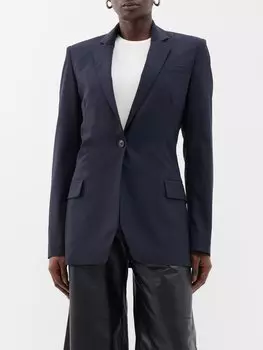 Блейзер из смесовой шерсти и твила с разрезом на локтях LOEWE, синий