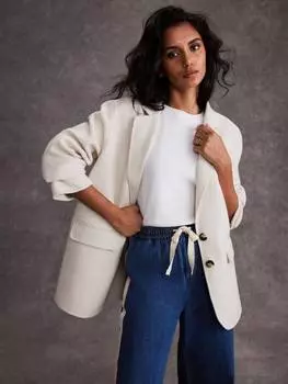 Блейзер из смесовой шерсти Mint Velvet, кремовый