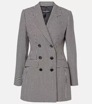 Блейзер из смесовой шерсти с узором «гусиная лапка» Dolce&Gabbana, цвет quadri-check-tartan