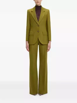 Блейзер из смесовой шерсти Victoria Beckham, зеленый