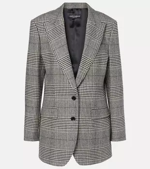 Блейзер из смесовой шерсти в клетку «Принц Уэльский» Dolce&Gabbana, цвет check-tartan
