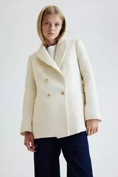 Блейзер из структурированной ткани. H&M, бежевый