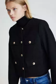 Блейзер из структурированной ткани. H&M, черный