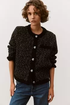 Блейзер из структурированной ткани. H&M, черный