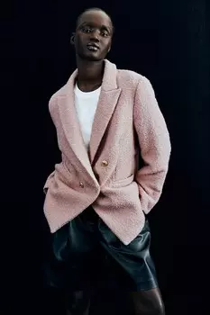 Блейзер из структурированной ткани H&M, розовый
