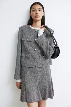 Блейзер из структурированной ткани. H&M, серый