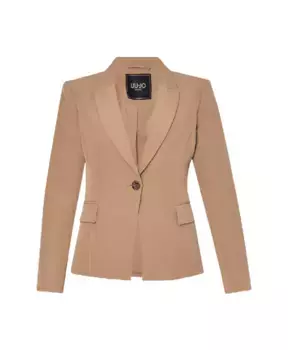 Блейзер из технического эластичного материала цвета Camel Liu Jo, коричневый