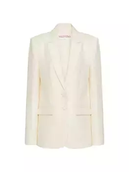 Блейзер из тюля Iconographe Crepe Couture Valentino Garavani, цвет off white