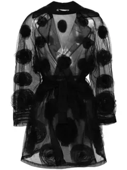 Блейзер из тюля с цветочной аппликацией Viktor & Rolf, черный