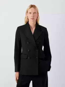 Блейзер John Lewis Double Breasted Wool Blend, черный