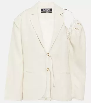 Блейзер la veste galliga из смесового льна Jacquemus, белый
