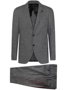 Блейзер Lardini из двух частей с узором «гусиная лапка», черный