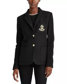 Блейзер LAUREN Ralph Lauren Patch Jacquard, черный