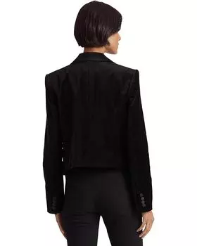 Блейзер LAUREN Ralph Lauren Petite Stretch Velvet Cropped Blazer, цвет Polo Black