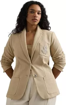 Блейзер Lauren Ralph Lauren Plus Size Bullion Jacquard Blazer, цвет Explorer Sand