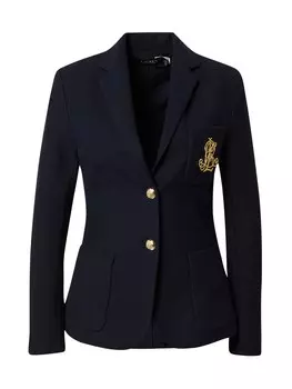 Блейзер Lauren Ralph Lauren приталенный с вышивкой, темно-синий