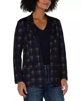Блейзер Liverpool Los Angeles Boyfriend Blazer, цвет Navy Amber Tartan Plaid