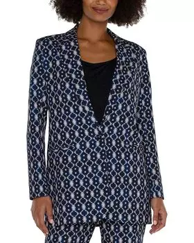 Блейзер Liverpool Los Angeles Button Front Boyfriend, цвет Navy Batik Prnt
