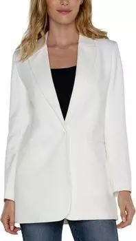 Блейзер Liverpool Los Angeles Button Front Boyfriend Blazer Luxe Stretch Suiting, цвет Porcelain