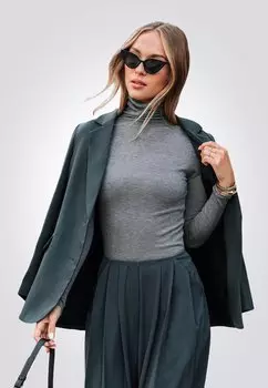 Блейзер LONG SLEEVE SINGLE BUTTON Cupshe, темно-серый