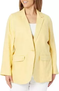 Блейзер Madewell Plus Linen Larsen Blazer - Solid, цвет Light Straw