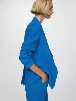 Блейзер Mango Iguana Single Breasted, синий