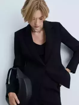 Блейзер Mango Iguana Suit, черный