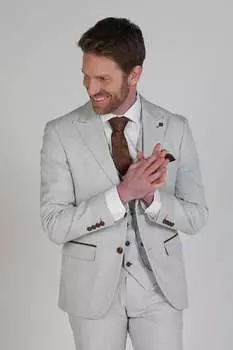 Блейзер Mark - Check на 2 пуговицах Paul Andrew, бежевый