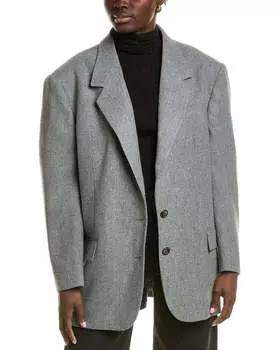 Блейзер Michael Kors Flannel Mattie из смеси шерсти, серый